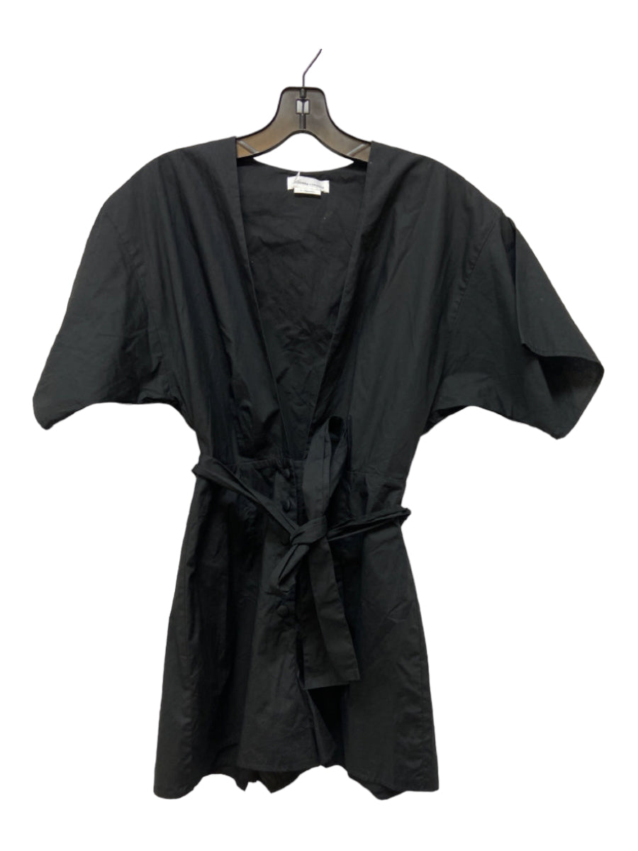 Lovers + Friends, Lovers + Friends Size S Black Cotton Button Down Short Sleeve Romper