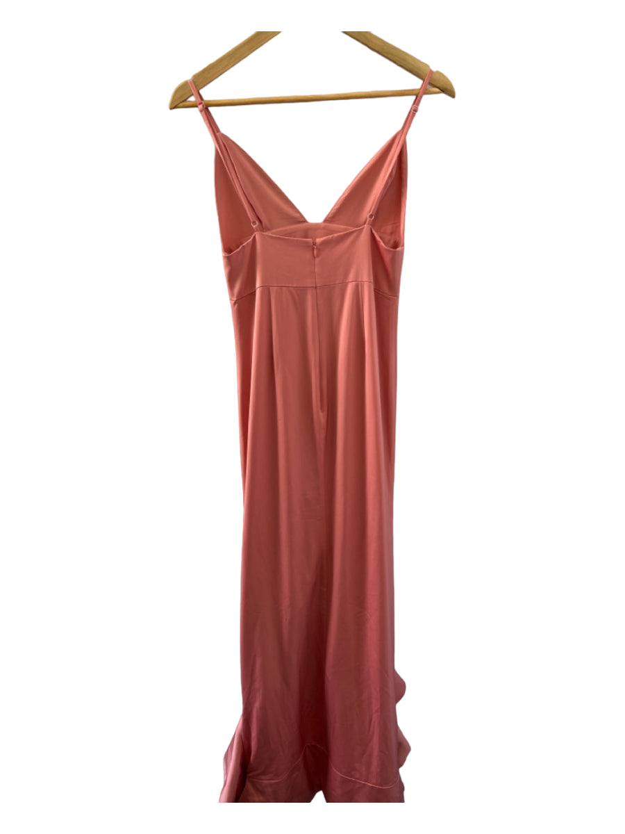 Lovers + Friends, Lovers + Friends Size Small Rose Pink Polyester Blend Slit Hem Thin Straps Gown