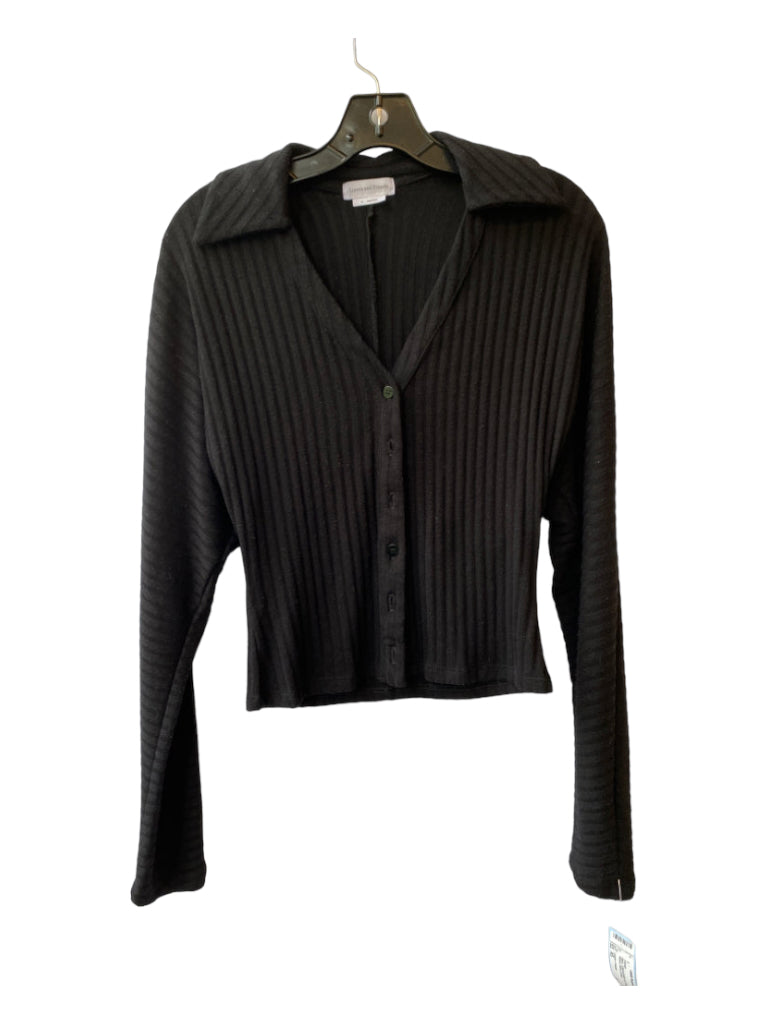 Lovers + Friends, Lovers + Friends Size XS Black Collared Button Up Long Sleeve Ribbed Sweater