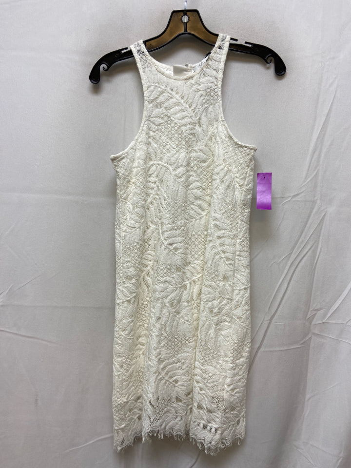 Lovers + Friends, Lovers + Friends Size XS White Cotton Blend Sleeveless Mini Lace Dress