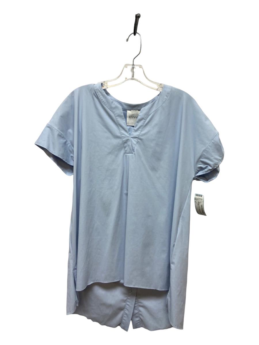 Lysse, Lysse Size S Light Blue Nylon V Neck Cap Sleeve Top