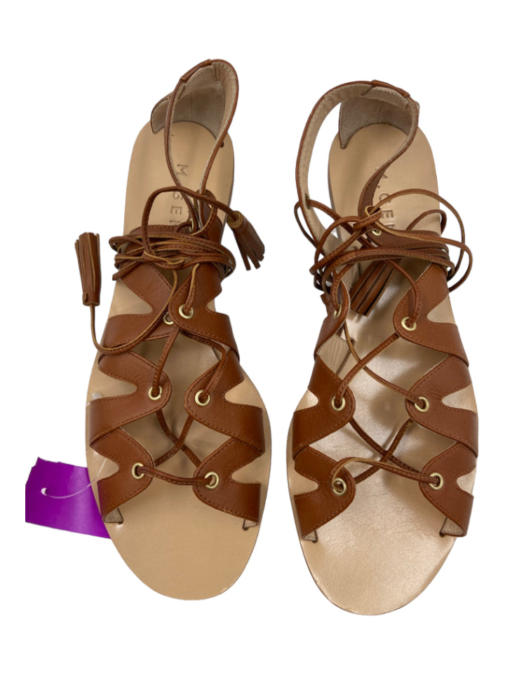 M. Gemi, M. Gemi Shoe Size 38 Brown Leather Gladiator lace up Flat Sandals