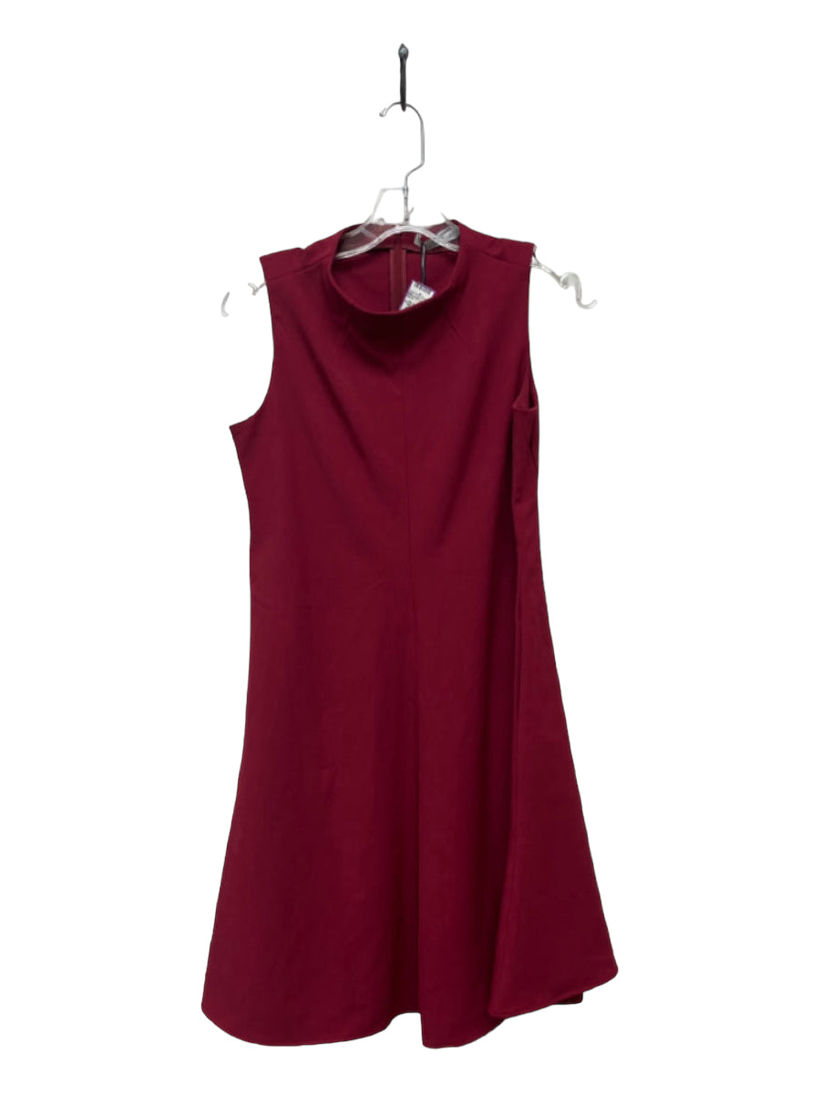 M.M. Lafleur, M.M. Lafleur Size 2 Cranberry Pink Polyester High Neck Sleeveless Dress