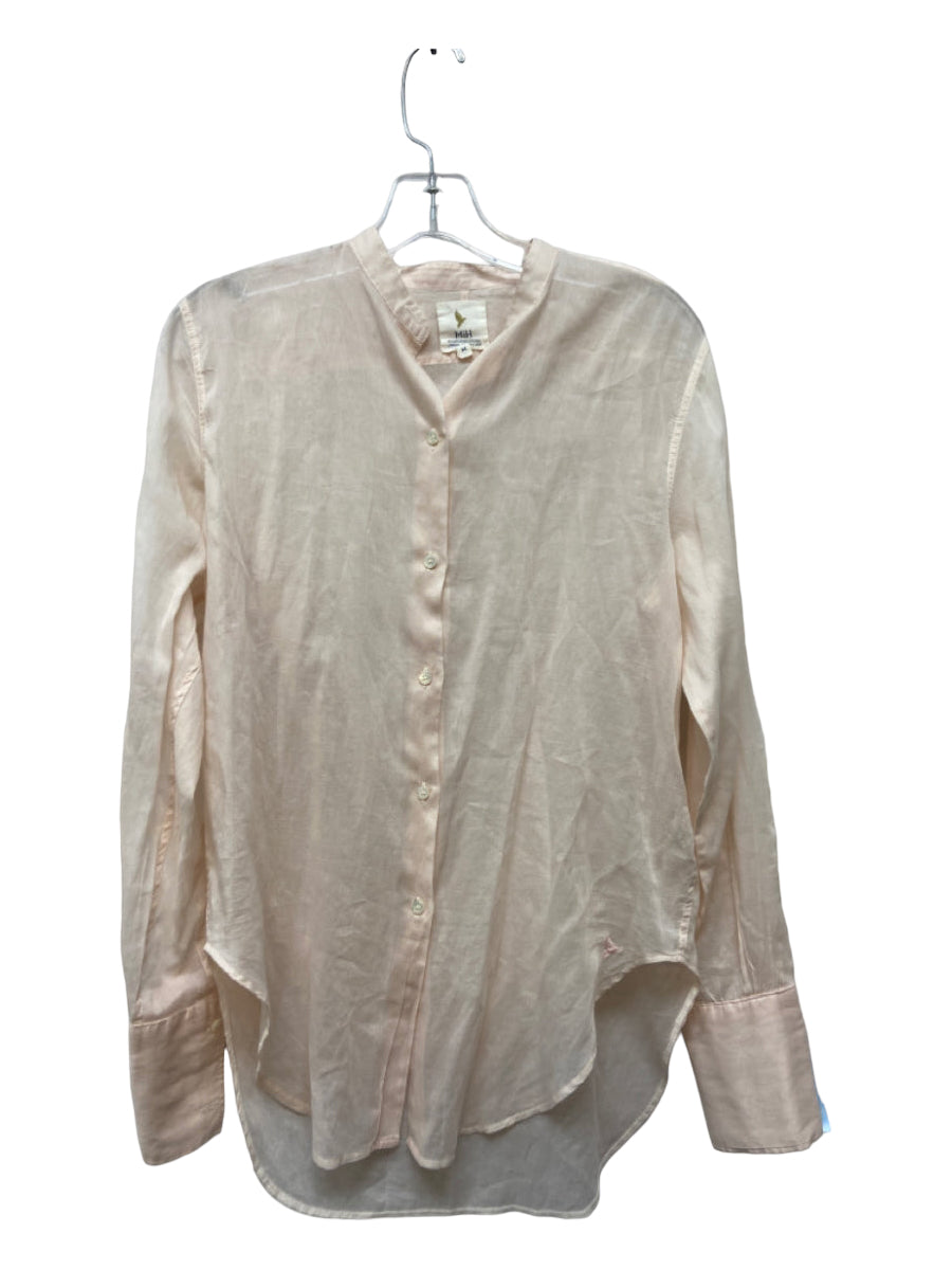 MIH, MIH Size M Light Pink Cotton Long Sleeve Buttons Collared Long Sleeve