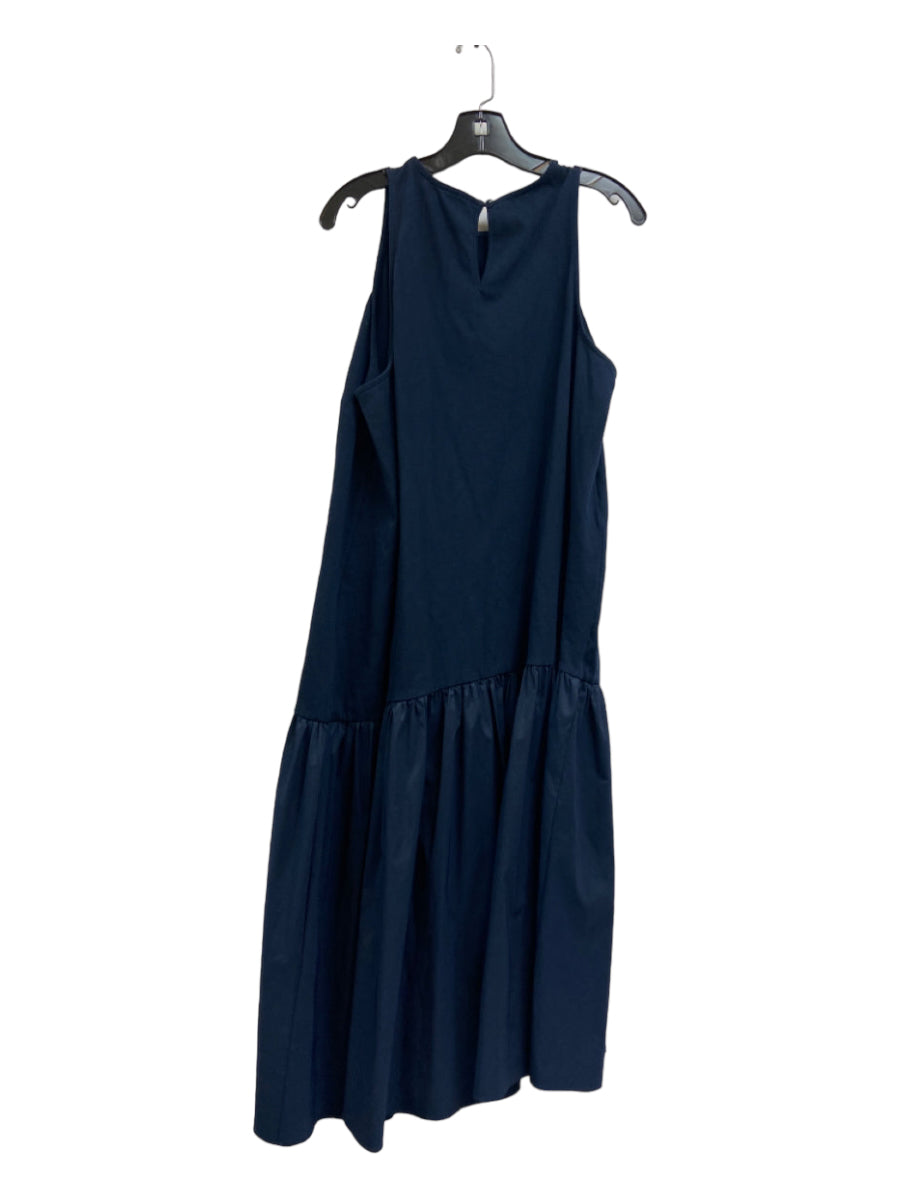 Maeve, Maeve Size 1X Navy Blue Cotton Sleeveless Fabric Block Drop Waist Maxi Dress