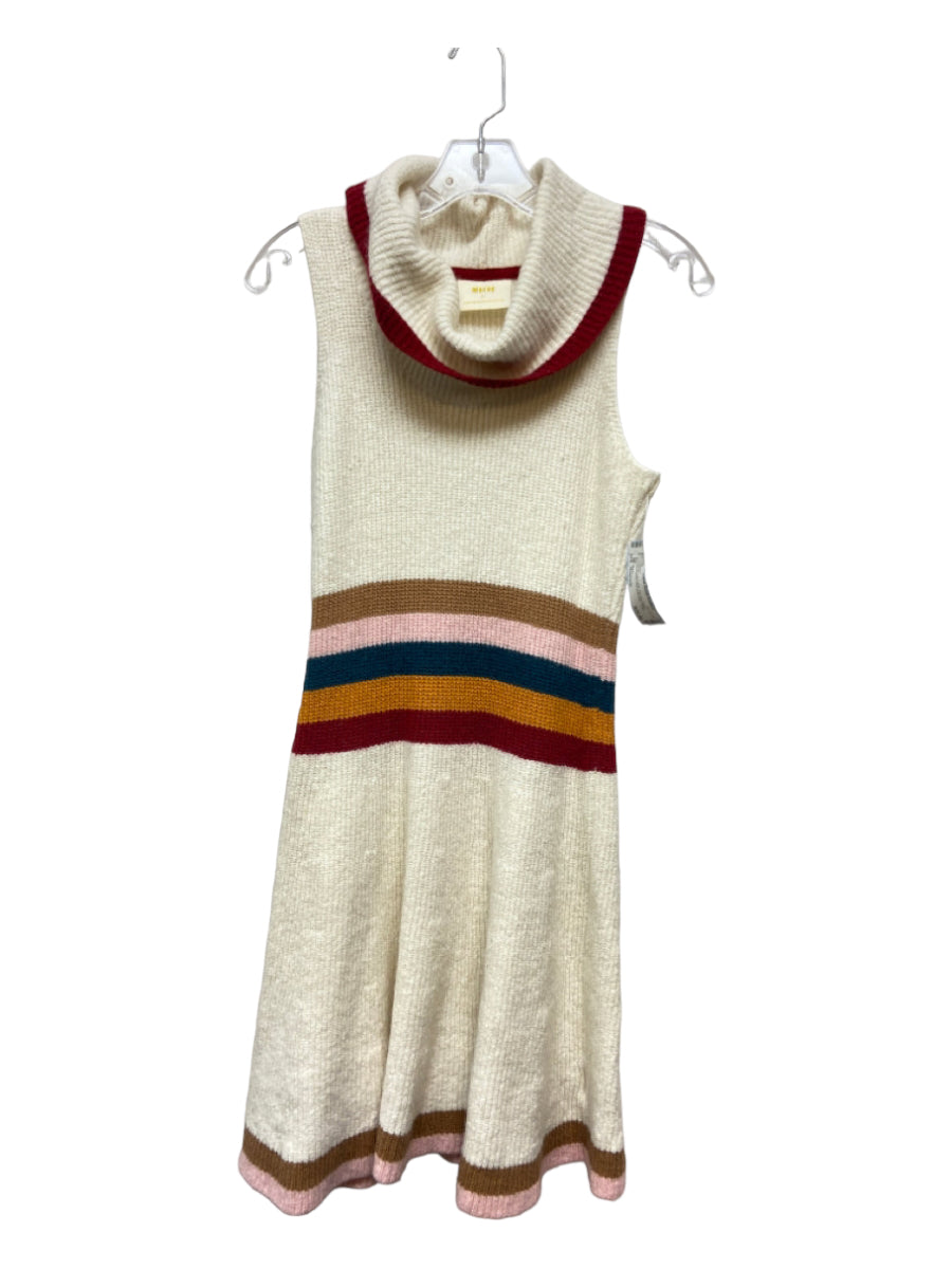 Maeve, Maeve Size Medium White, red & pink Viscose Blend Sleeveless Knit Stripe Dress