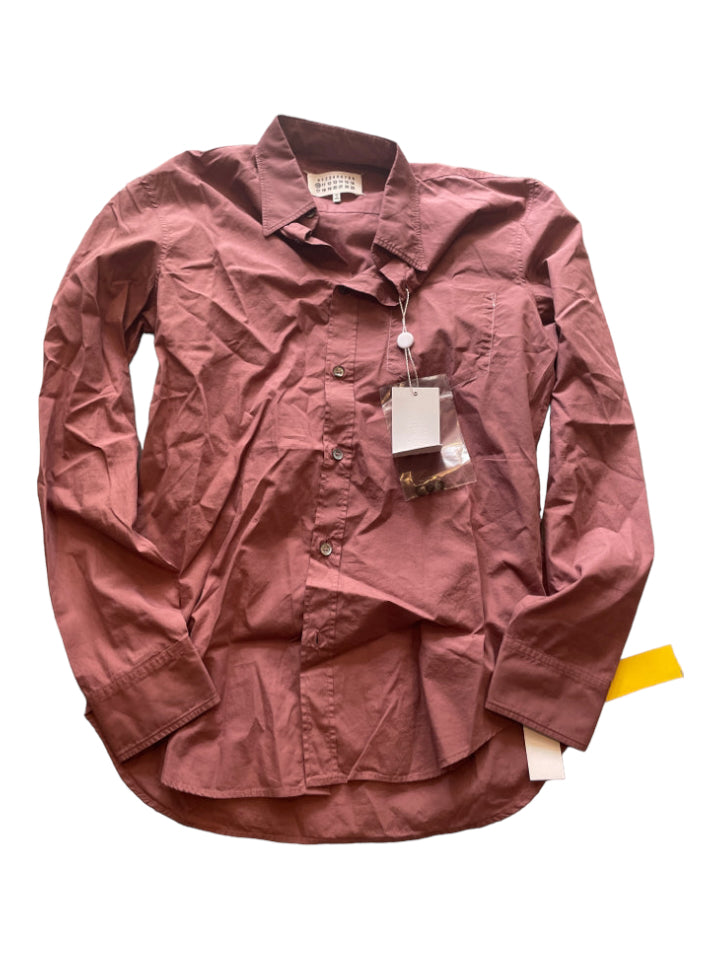 Maison Margiela, Maison Margiela NWT Size 39 Red Cotton Solid Button Down Long Sleeve Shirt