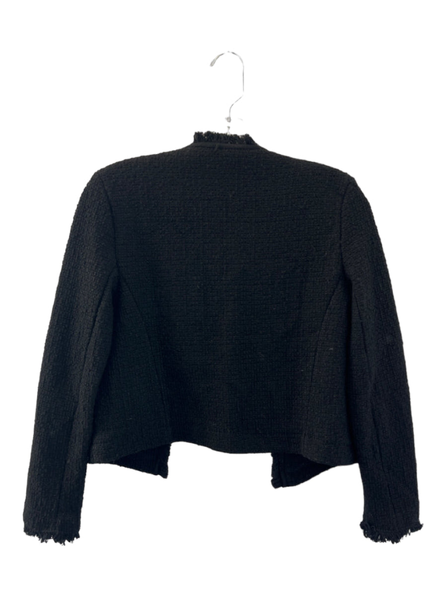 Mango, Mango Size XS Black Polyester Tweed Long Sleeve Jacket