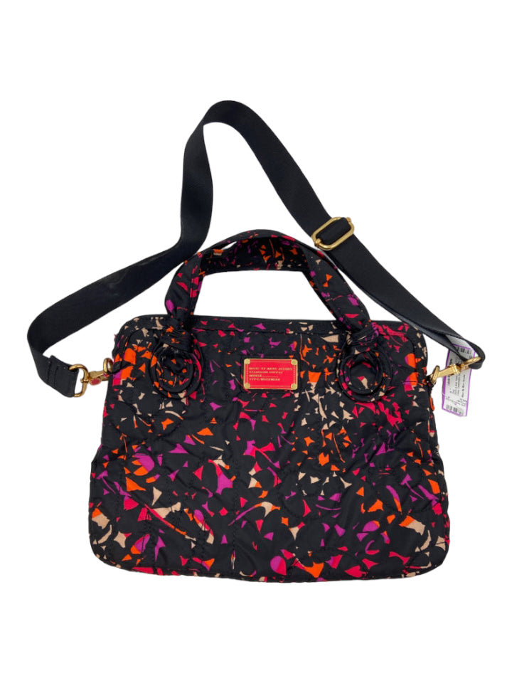 Marc By Marc Jacobs, Marc By Marc Jacobs Black & Multi Nylon All Over Print Zip Close Bag