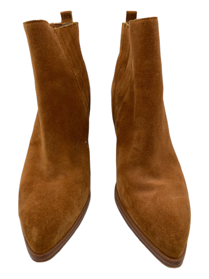 Marc Fisher, Marc Fisher Shoe Size 8.5 Camel Suede Pointed Toe Stretch Booties