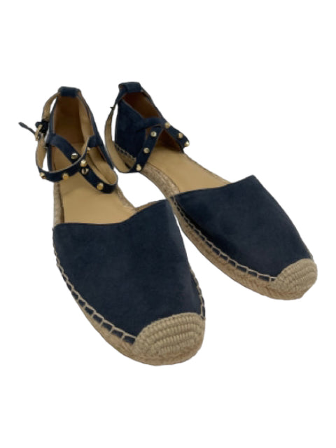 Marc Fisher, Marc Fisher Shoe Size 9 Navy Blue Suede Studded D'orsay ankle strap Espadrille