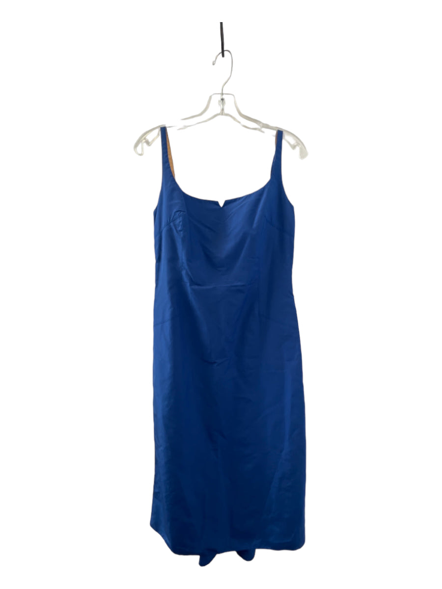 Marc Jacobs Runway, Marc Jacobs Runway Size 8 Deep Blue Sleeveless Silk Side Zip Midi Dress