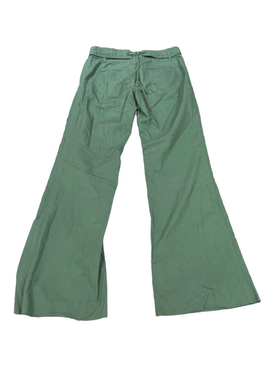 Marc Jacobs, Marc Jacobs Size 4 Green Cotton Vertical Stripes Low Rise Pants