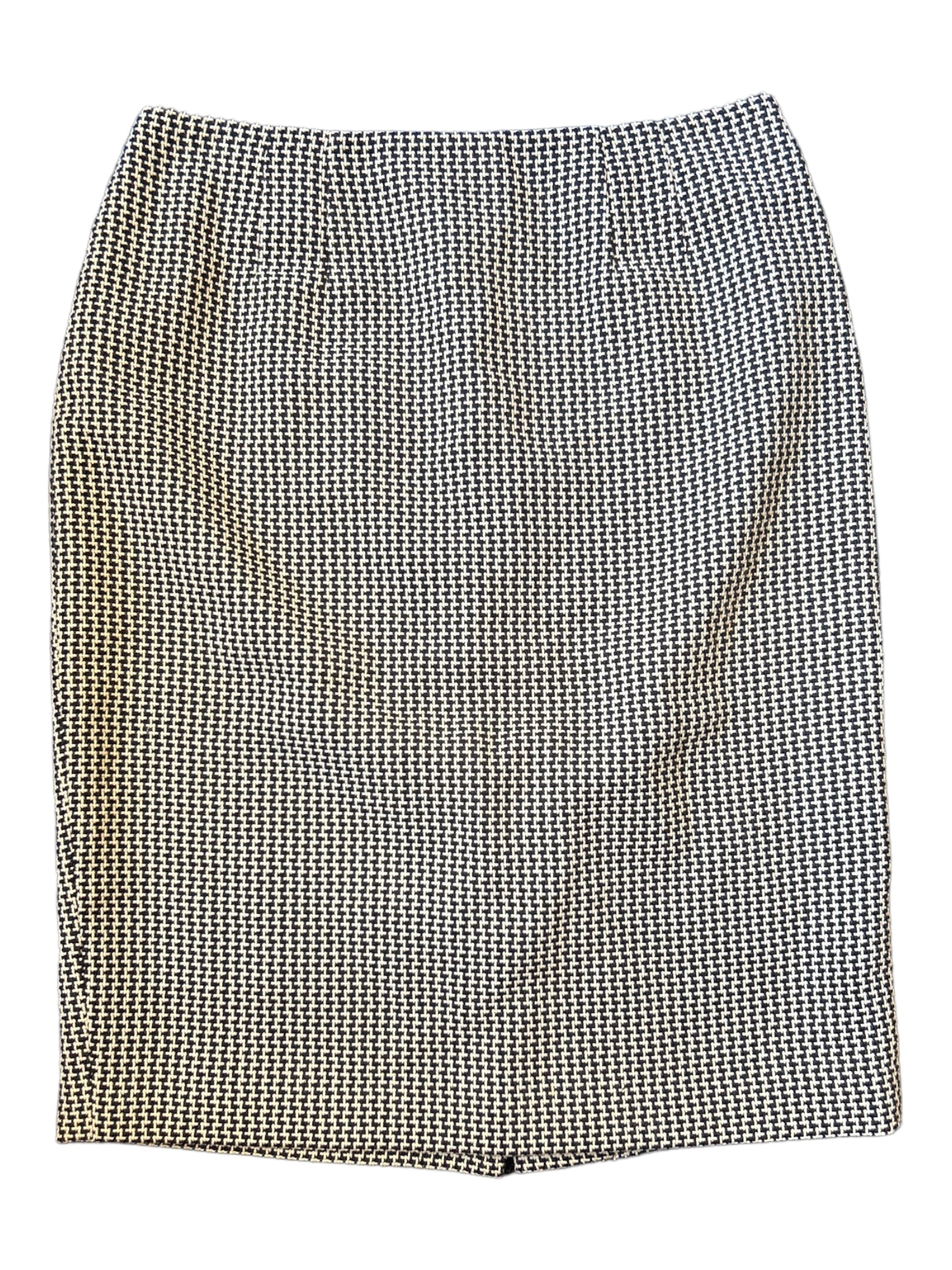 Margaret M, Margaret M Size 10 Gray & White Polyester Blend Midi Pinstripe Belt loops Skirt