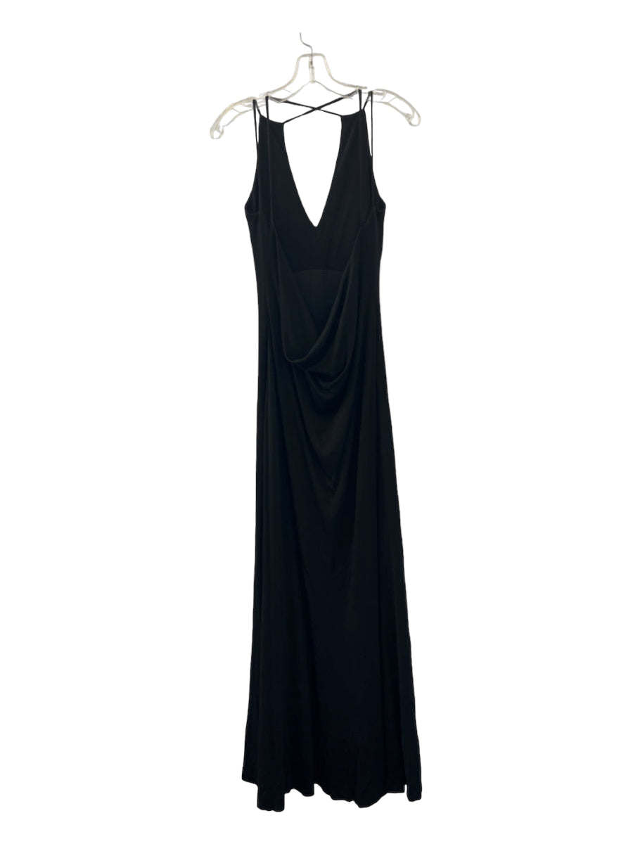 Maria Bianca Nero, Maria Bianca Nero Size L Black Strappy Gown Dress