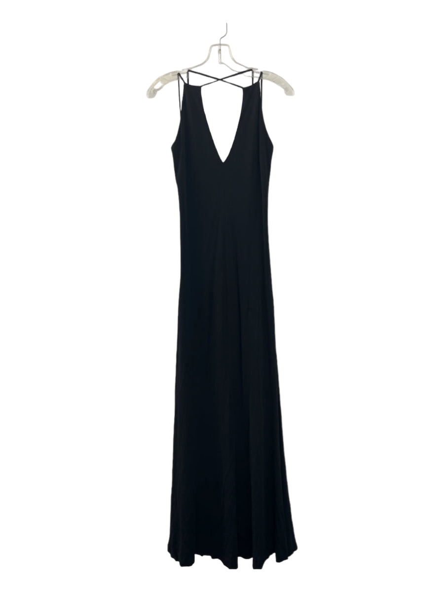 Maria Bianca Nero, Maria Bianca Nero Size L Black Strappy Gown Dress