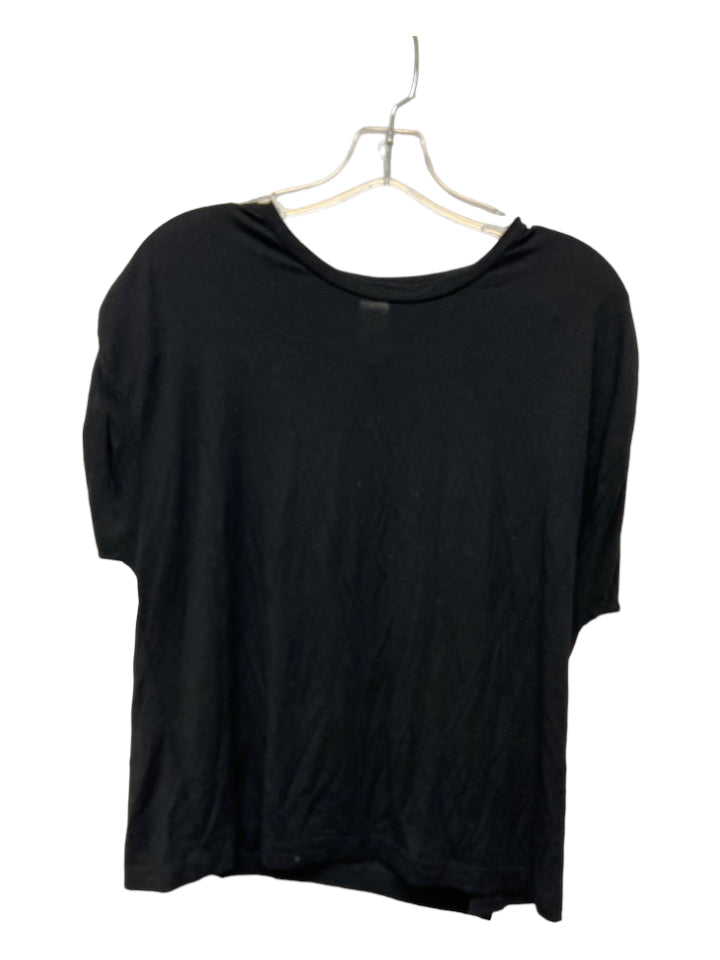 Maria + Cornejo, Maria Cornejo Size S Black Viscose Elastic Detail Cap Sleeve Top