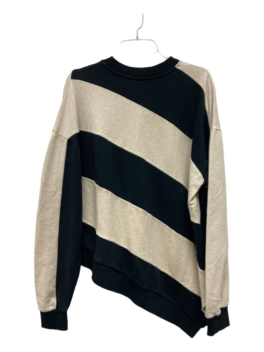 Marques Almeida, Marques Almeida Size M Black & Beige Cotton Long Sleeve Diagonal Stripe Top