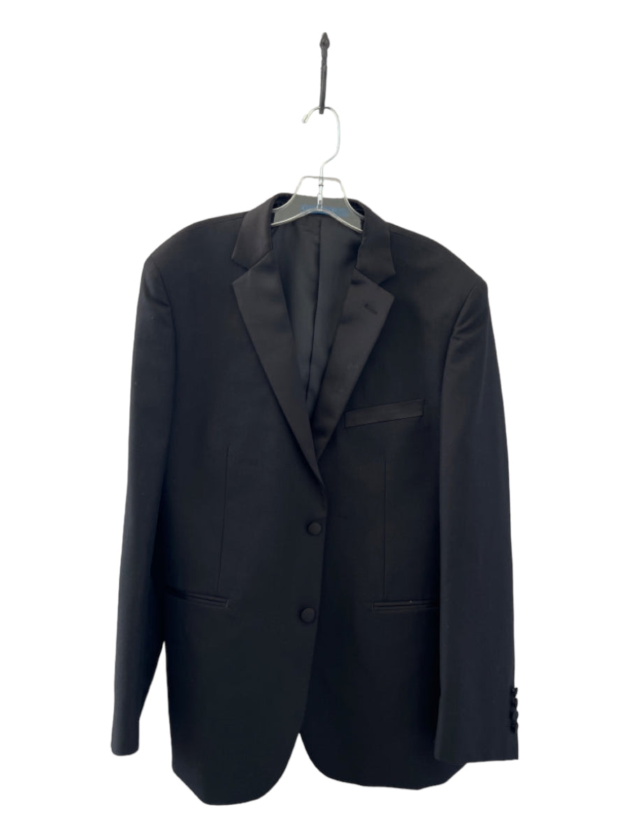 Marquis, Marquis Black Polyester Blend Solid Vest Formal Suit