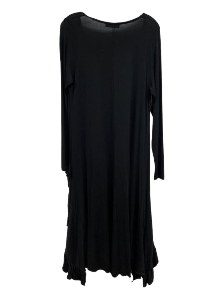 Matti Mamane, Matti Mamane Size Small Black Polyester & Viscose Long Sleeve Maxi Dress