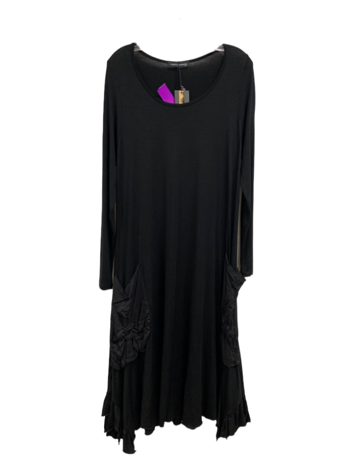 Matti Mamane, Matti Mamane Size Small Black Polyester & Viscose Long Sleeve Maxi Dress