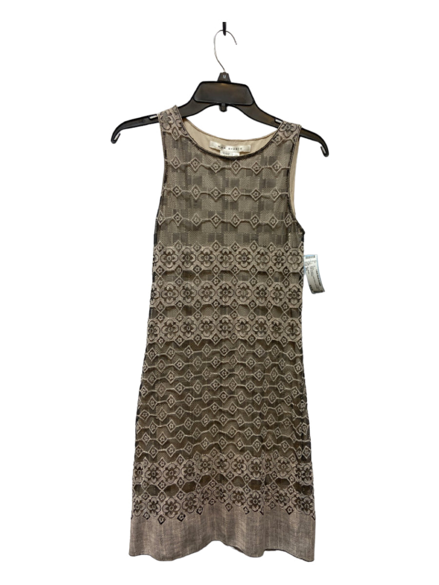 Max Studio, Max Studio Size XS Beige & Black Cotton Blend Sleeveless Lace Dress