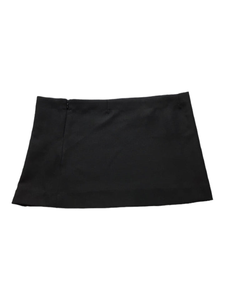 Miaou, Miaou Size Medium Black Wool & Viscose Mini Side Slit Side Zip Skirt