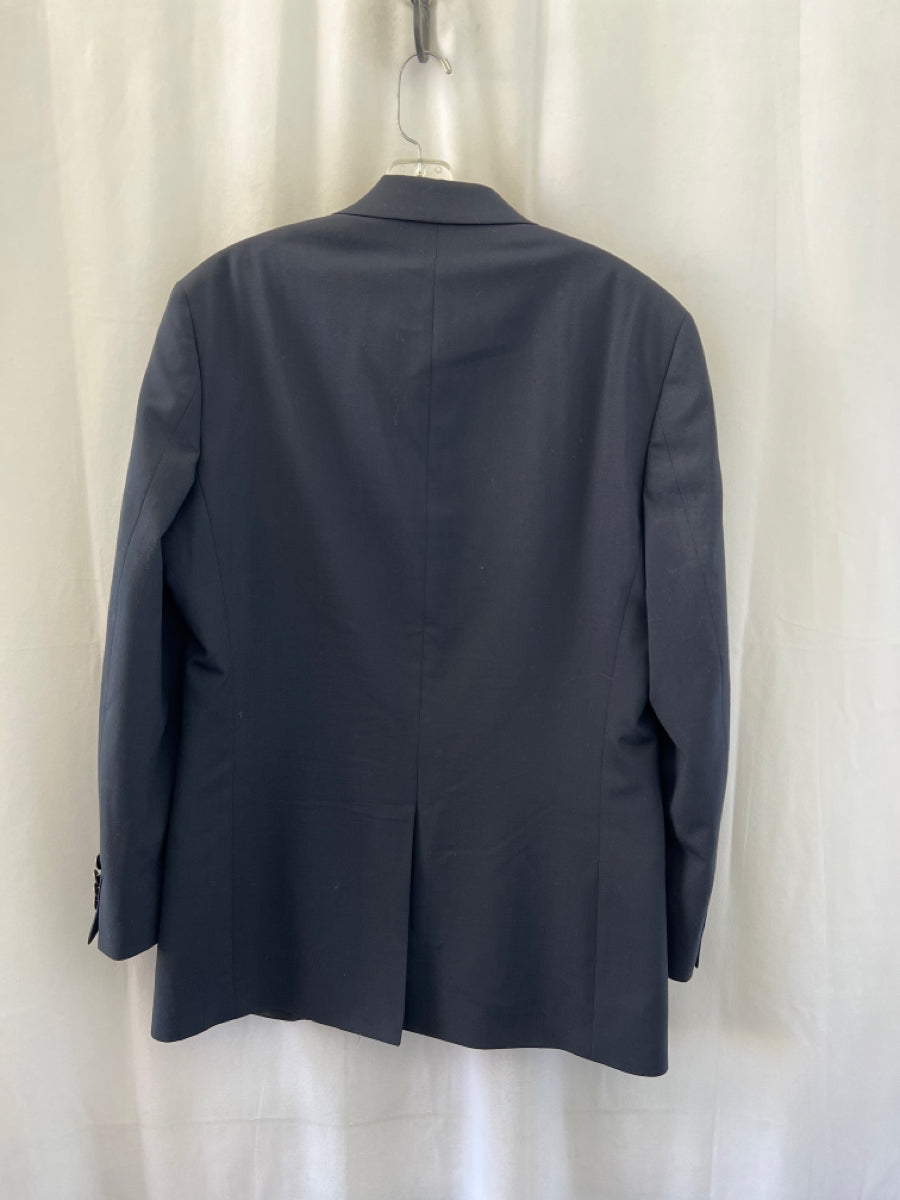 Michael Kors, Michael Kors Navy Wool Blend Collar Button Up Jacket