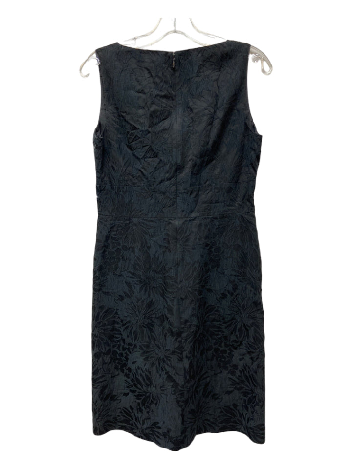 Michael Kors, Michael Kors Size 8 Black Jacquard Floral Surplice Sleeveless Dress