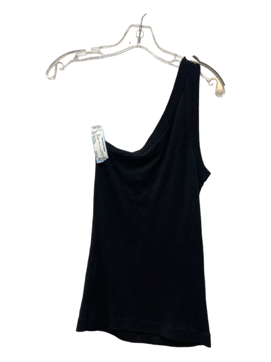 Michael Stars, Michael Stars Size One Size Black Cotton One Shoulder Knit Top