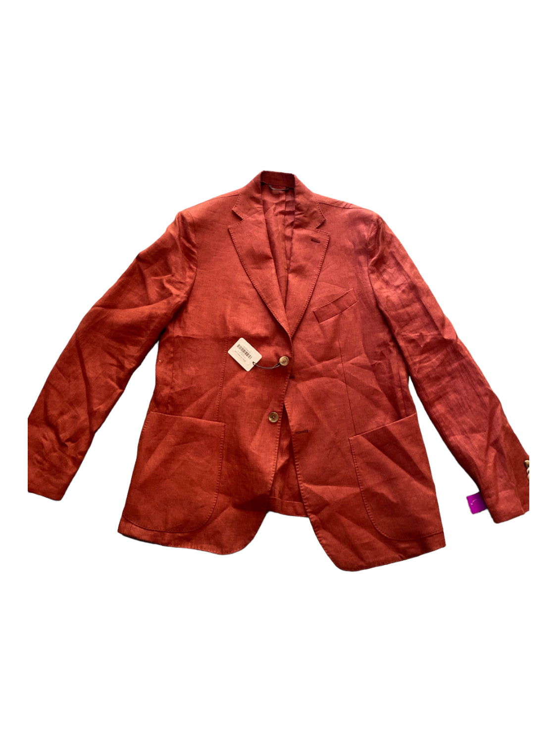 Miller Brothers, Miller Brothers NWT Red Linen Solid 2 Button Men's Blazer