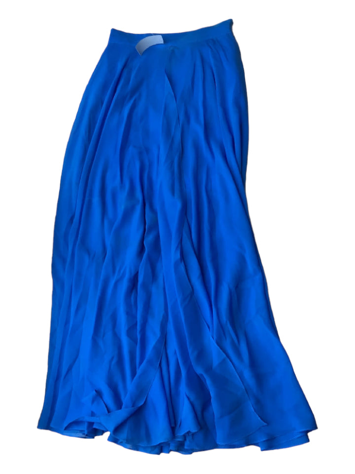 Milly, Milly Size 2 Blue Silk Lined Maxi Side Zip Split Front Skirt