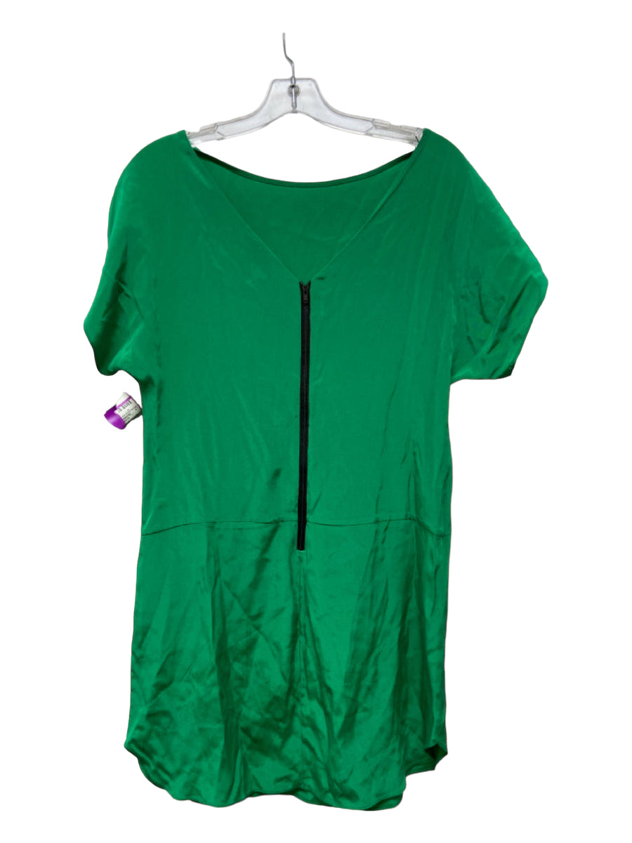 Milly, Milly Size 4 Green Silk Back Zip Dress