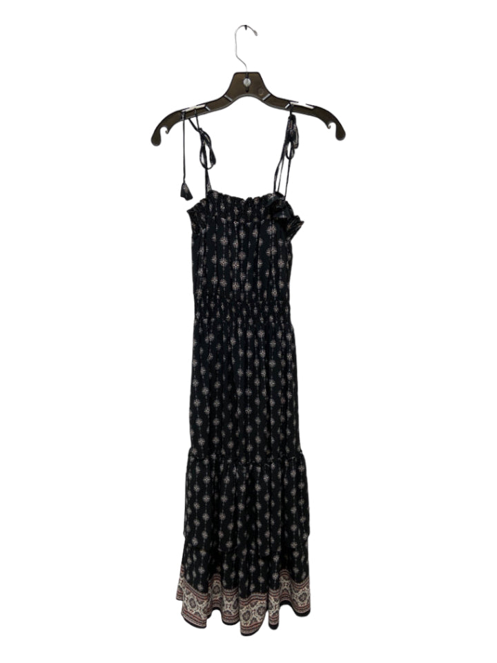 Misa, Misa Size L Black & White Viscose All Over Print Tie Detail Dress