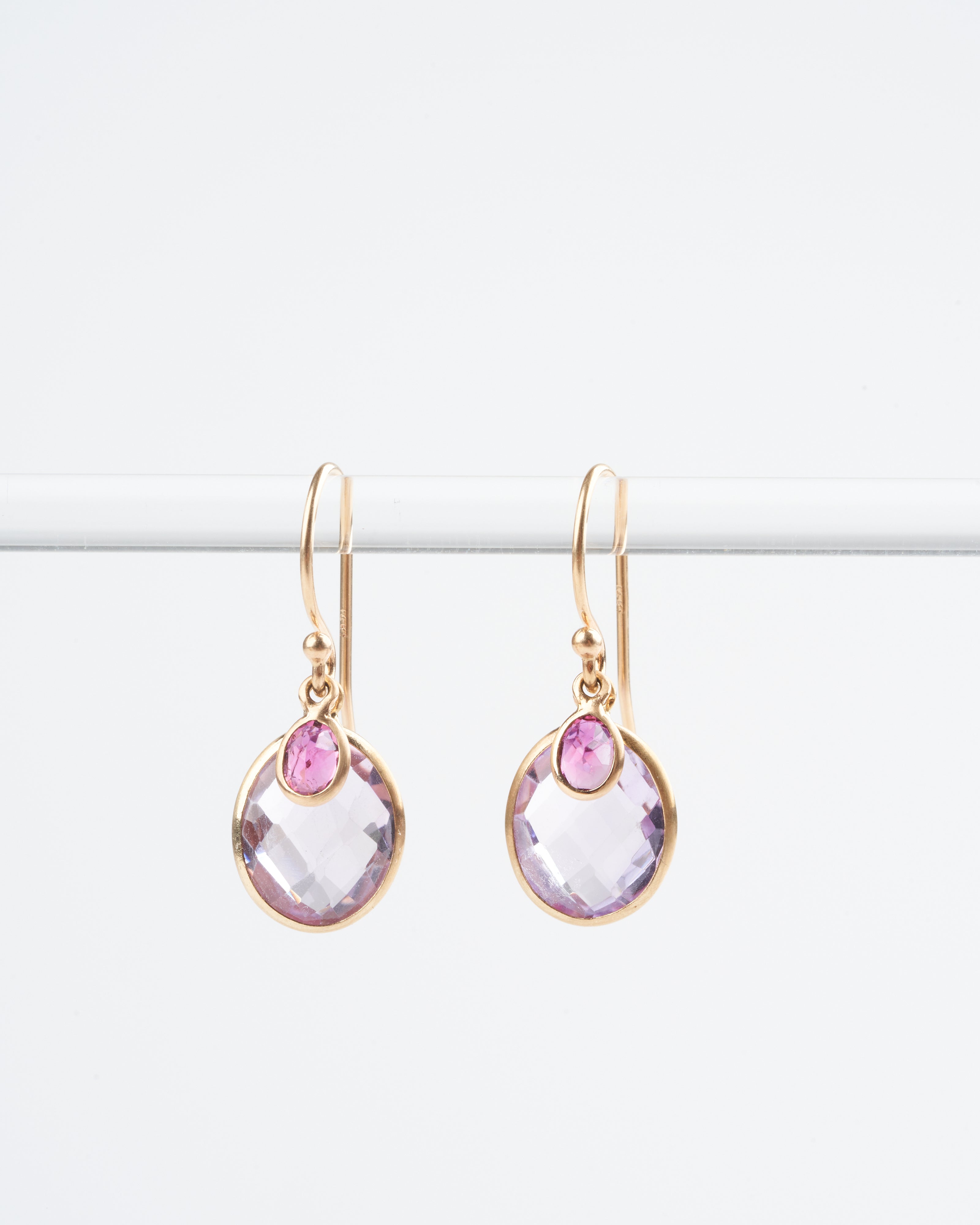 margaret solow, amethyst / tourmaline earrings - pink/purple