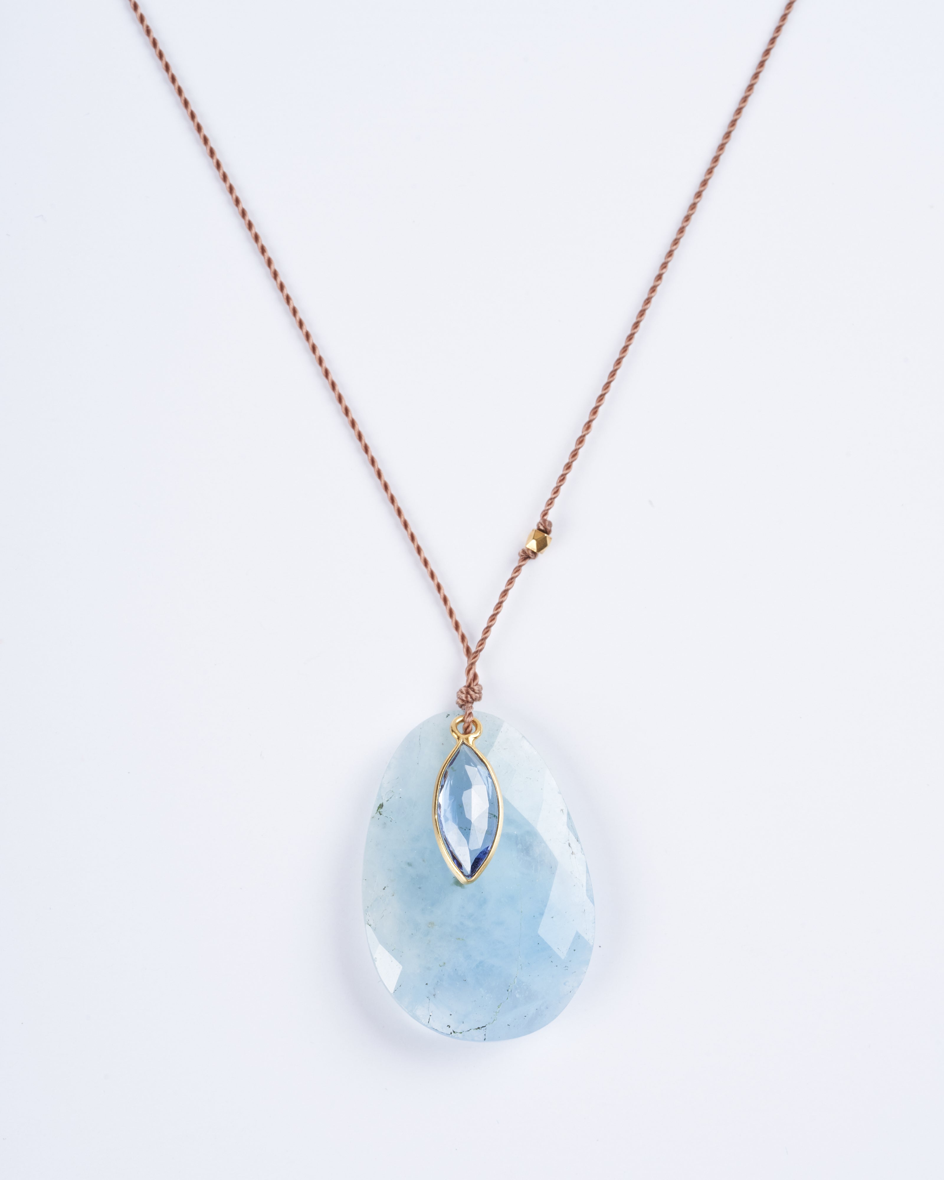 margaret solow, aquamarine and tanzanite necklace