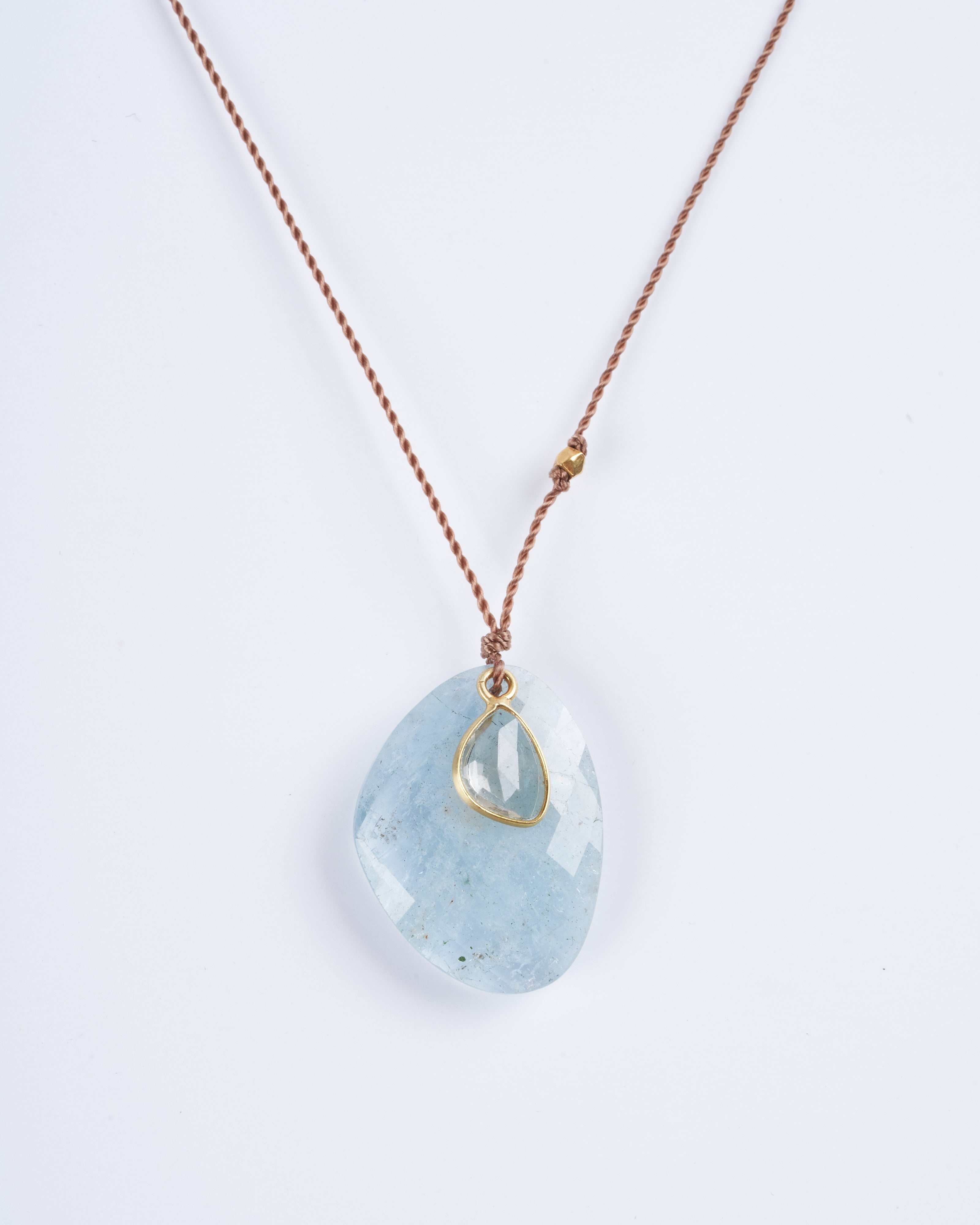 margaret solow, aquamarine and white sapphire necklace