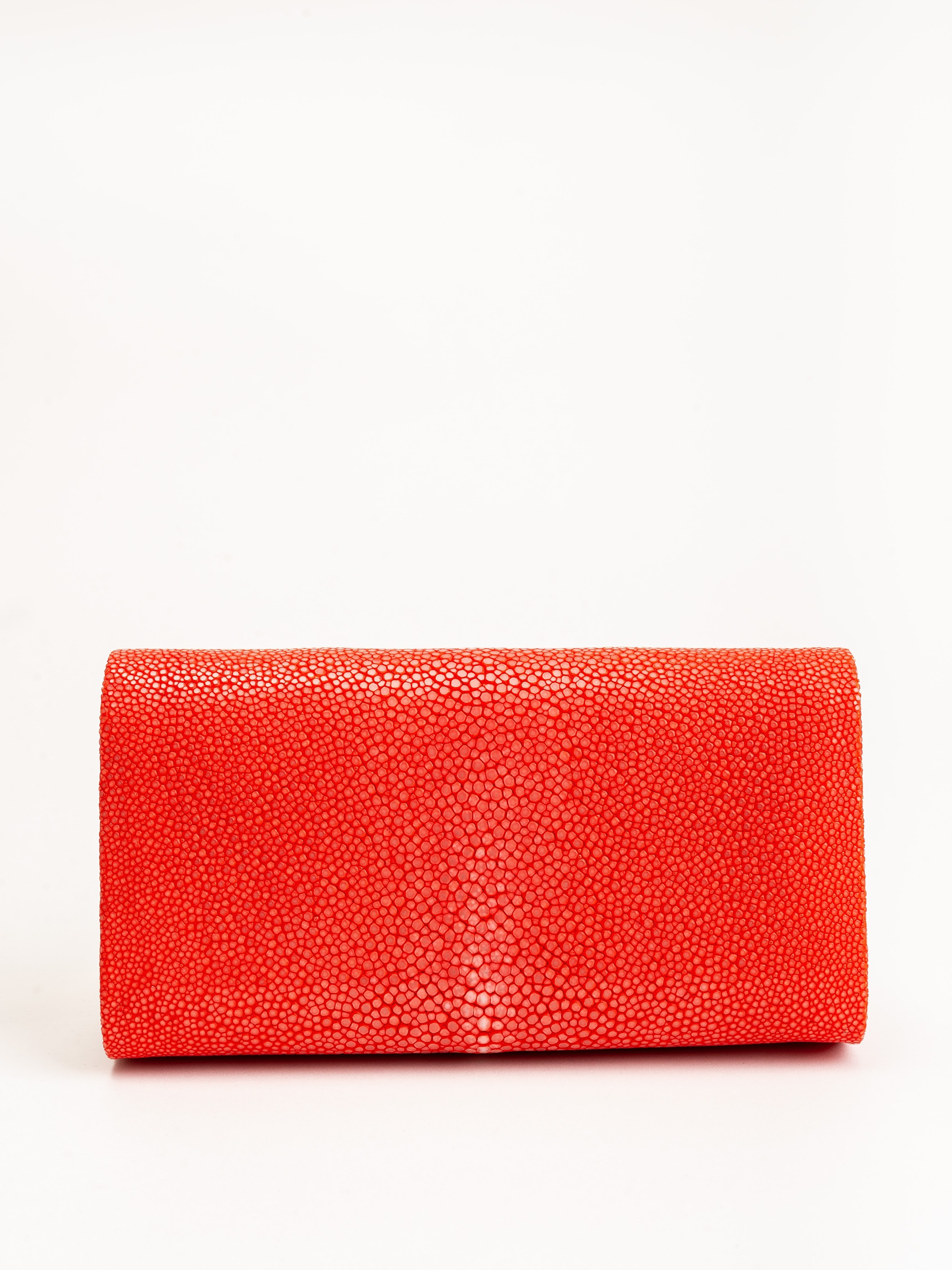 J. Markell, baby grande stingray clutch - chili red