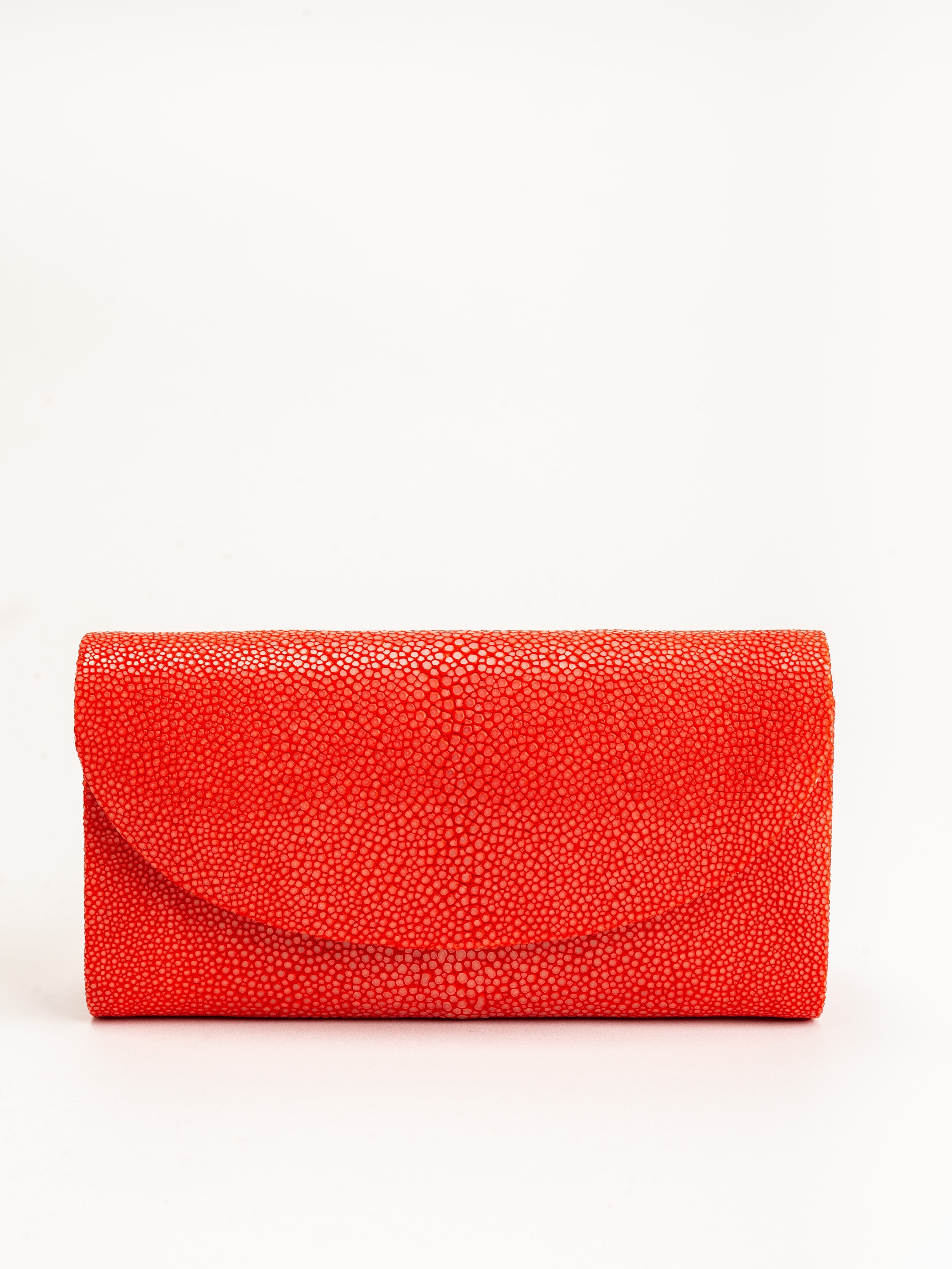 J. Markell, baby grande stingray clutch - chili red