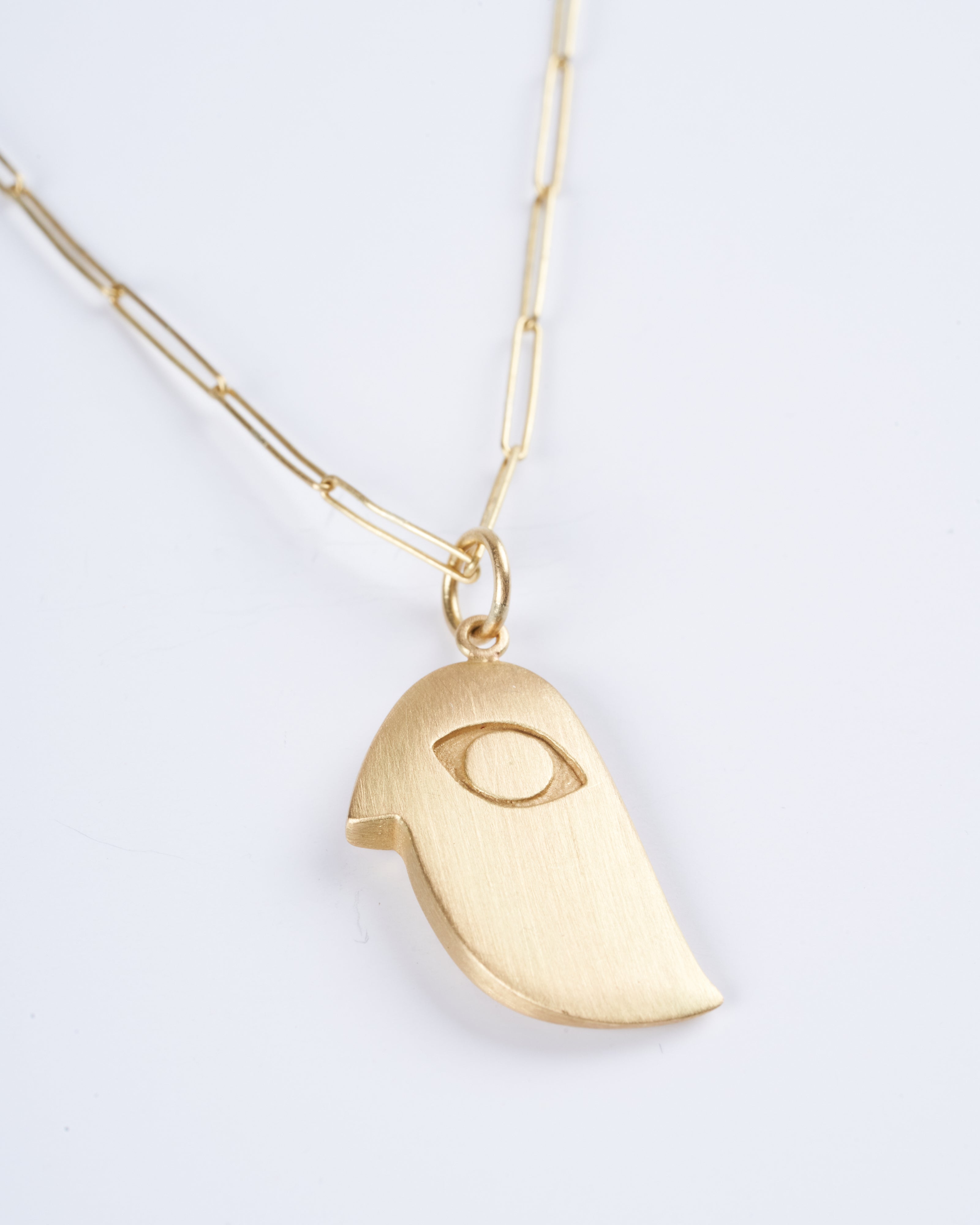 mallary marks, bird face pendant necklace - gold