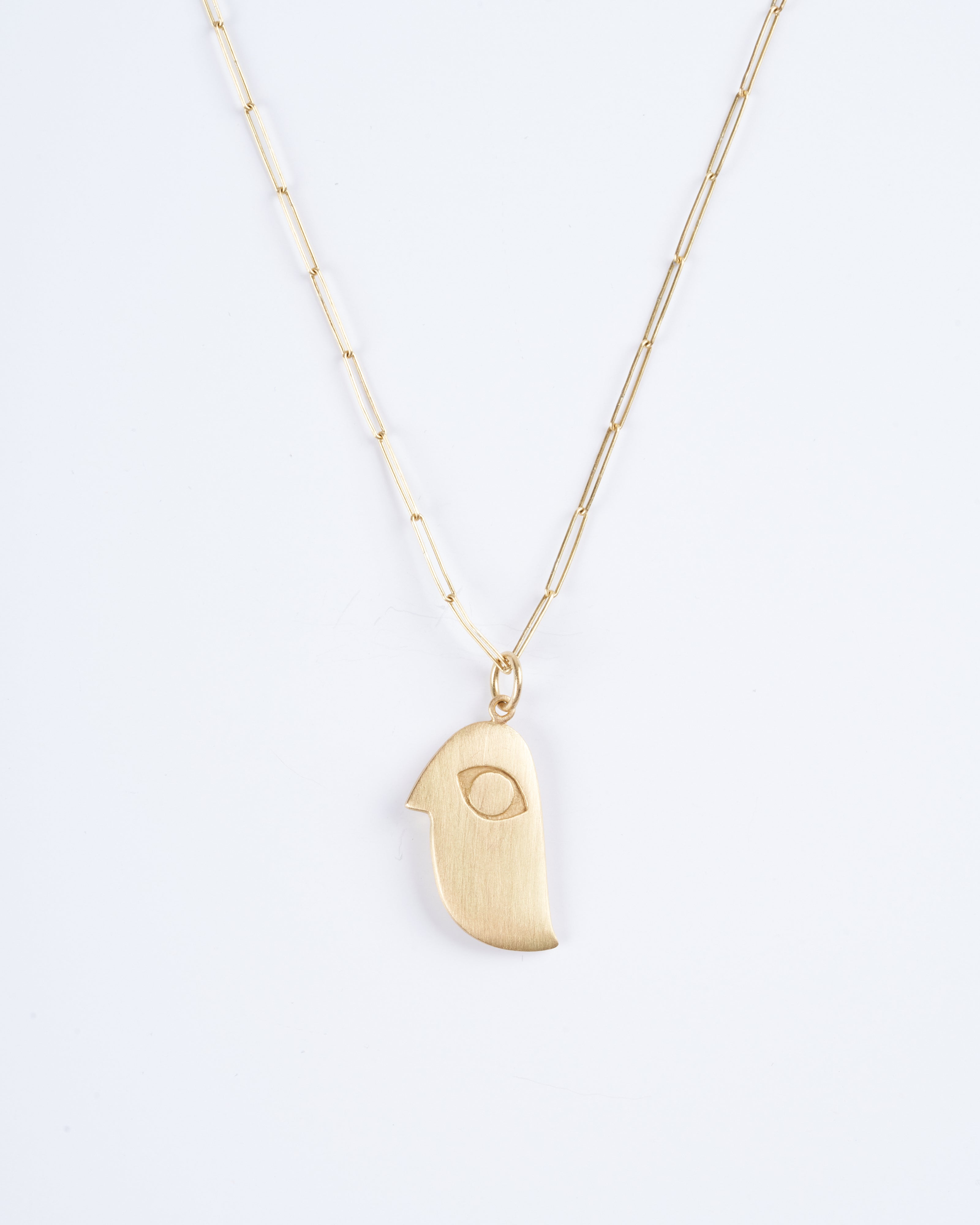 mallary marks, bird face pendant necklace - gold