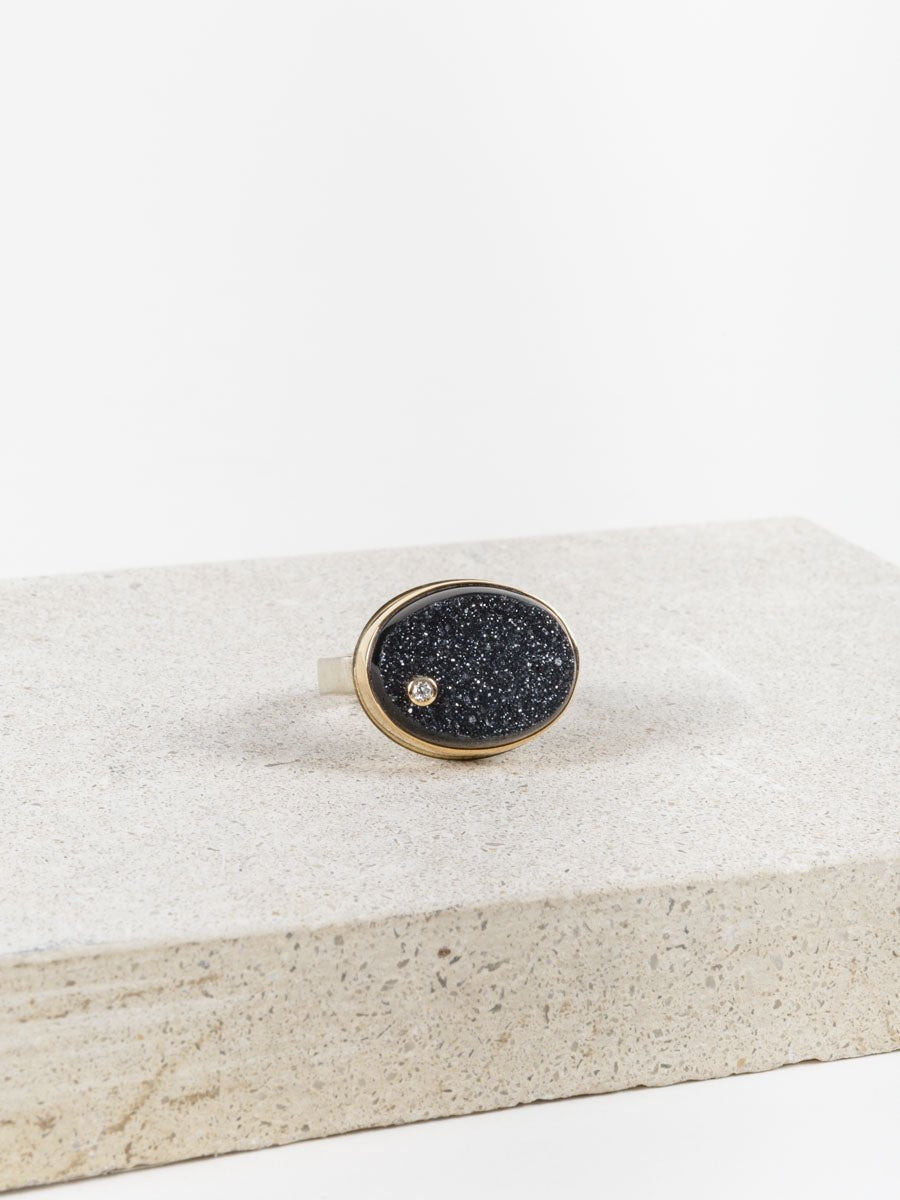 jamie joseph, black drusy ring