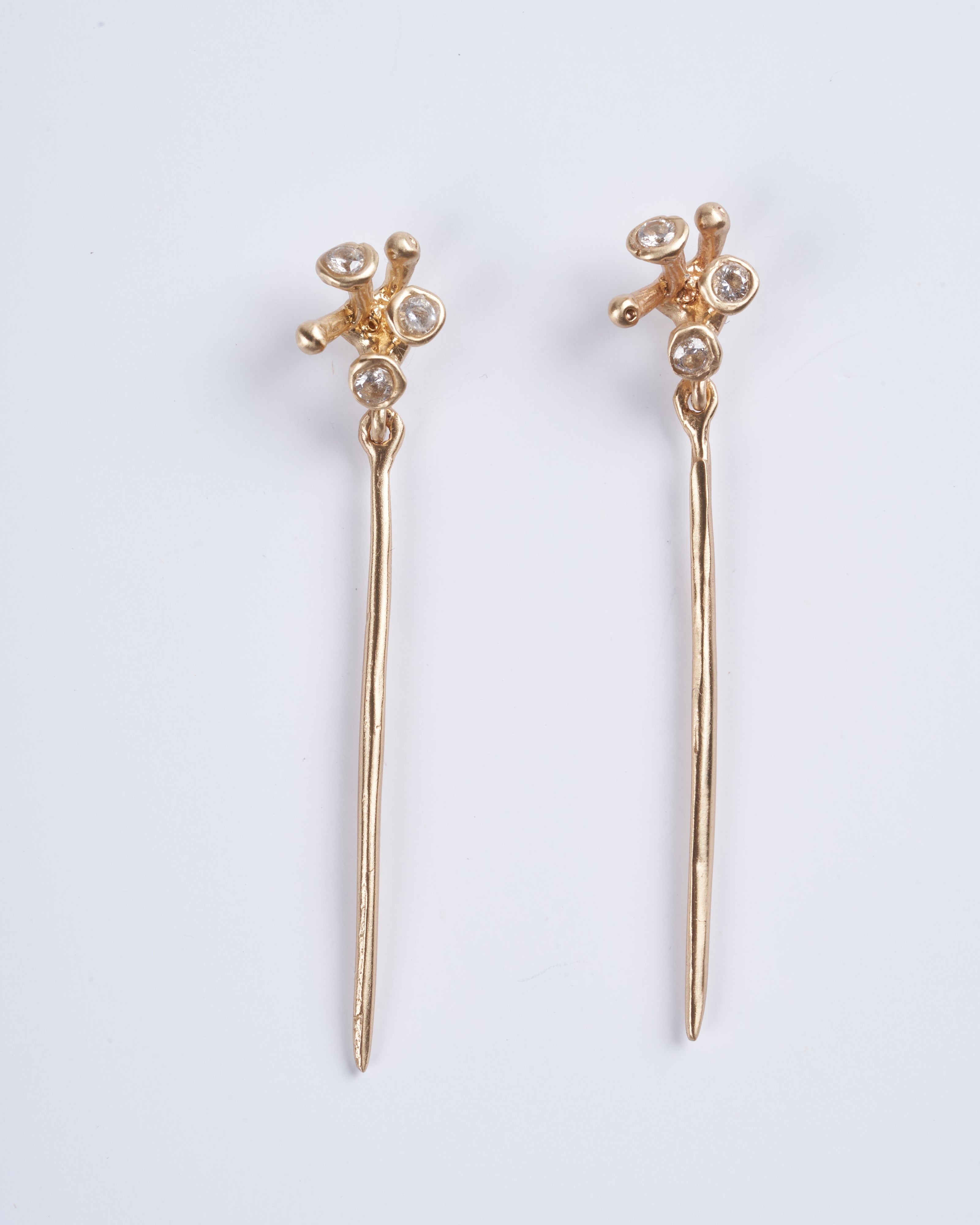 julie cohn designs, blossom bronze needle earring - bronze