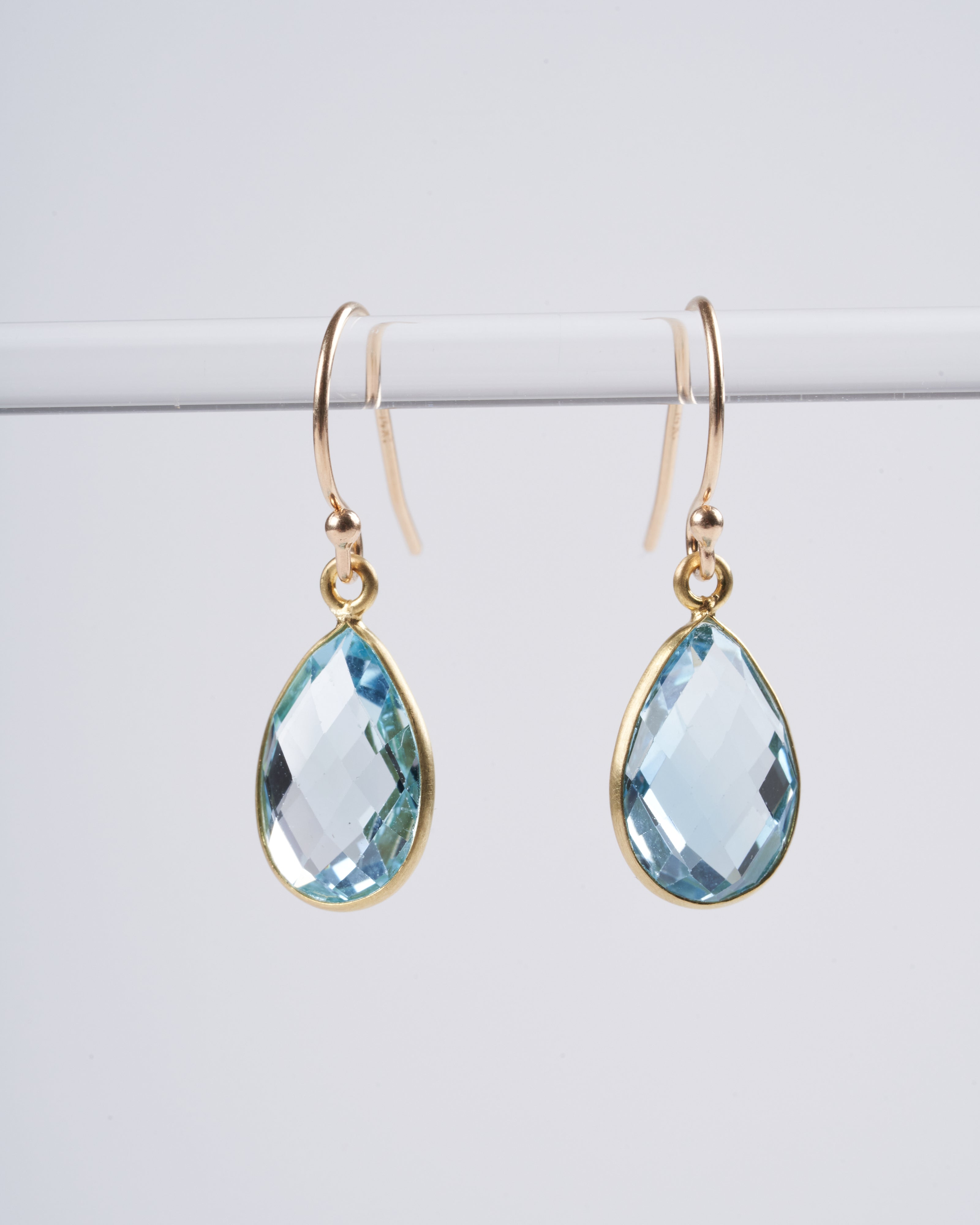 margaret solow, blue topaz drop earrings