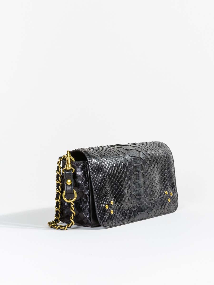 jerome dreyfuss, bob crossbody - black python