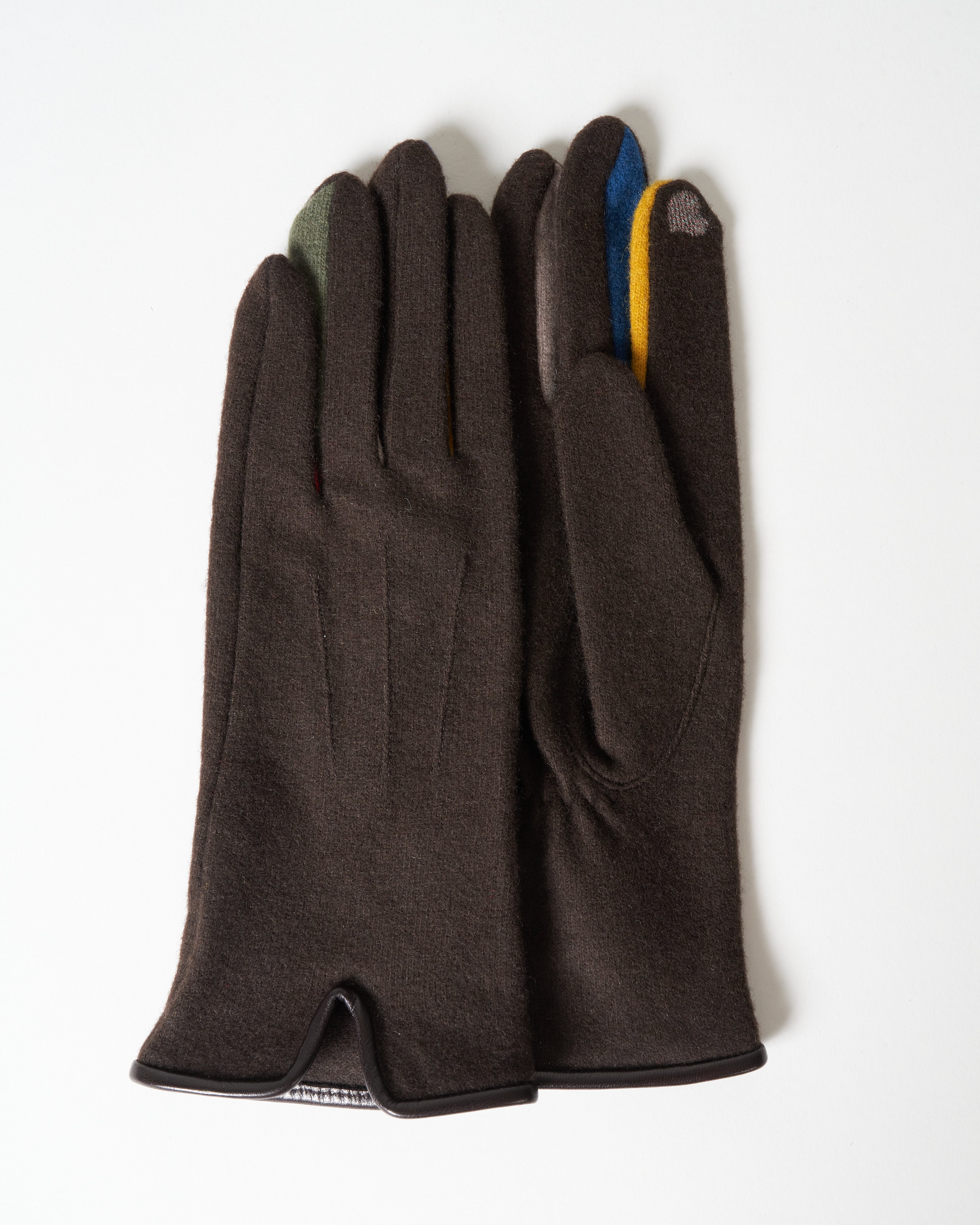 lapero, bourget wool texting gloves - brown