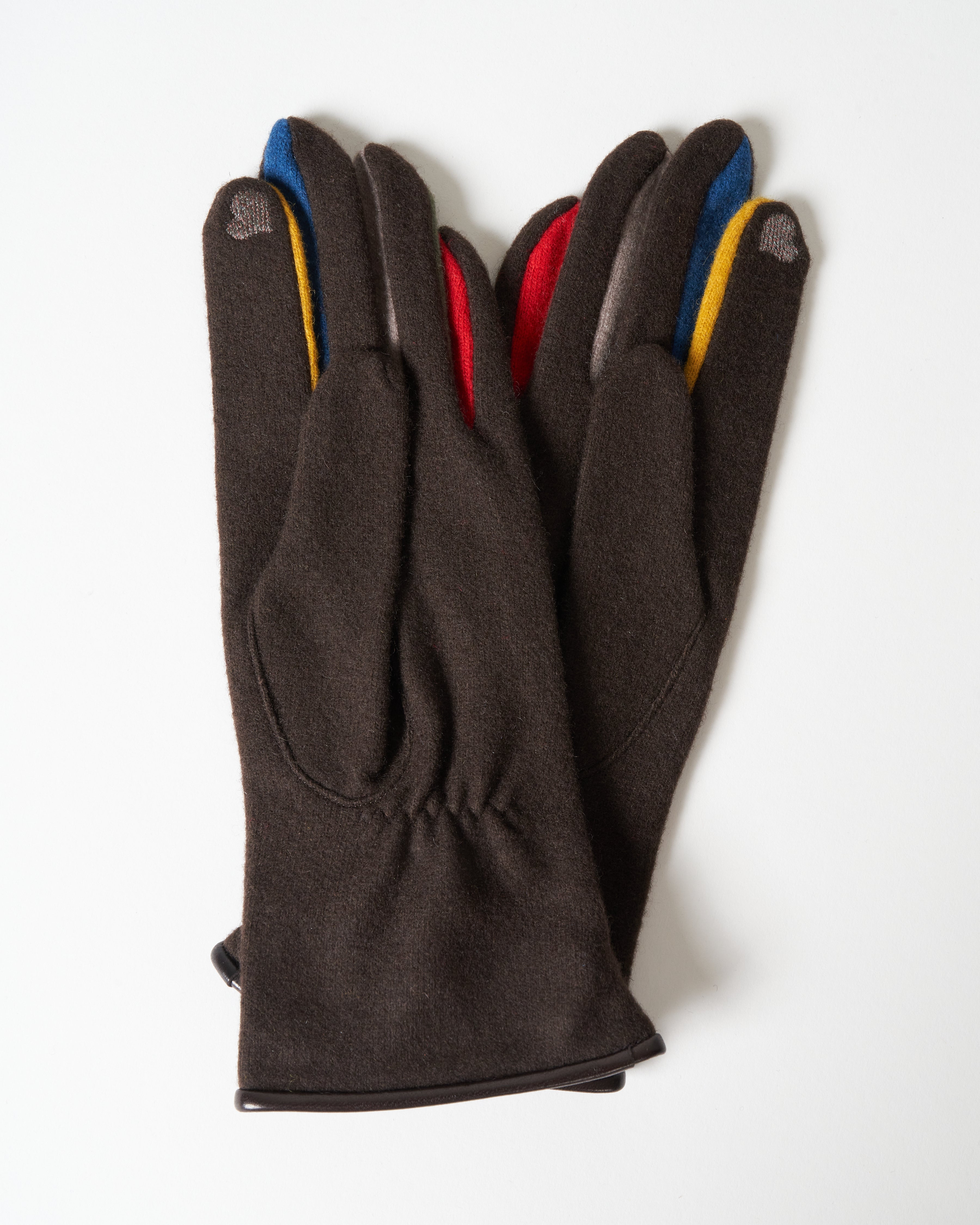 lapero, bourget wool texting gloves - brown