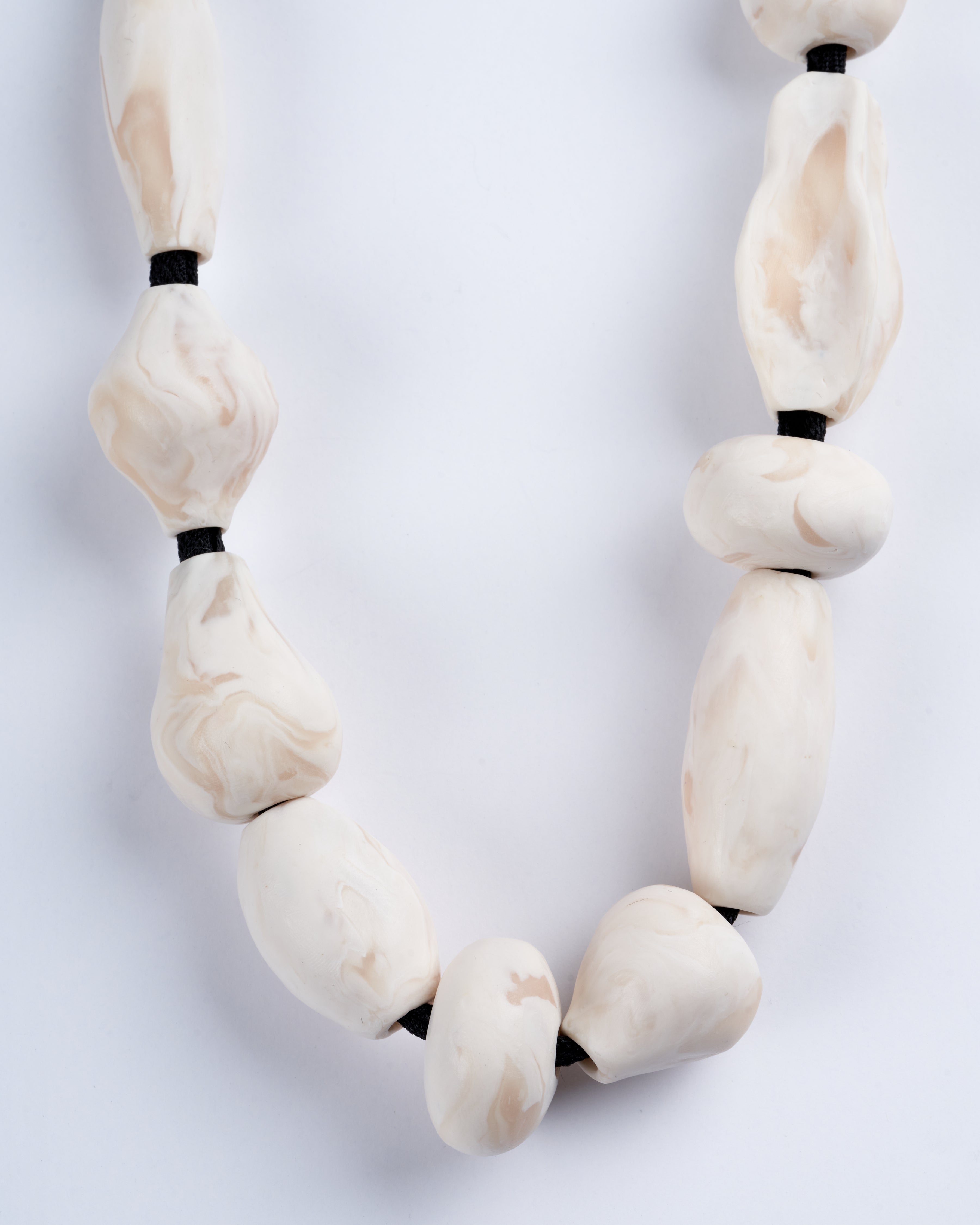 julie cohn designs, brancusi cream clay necklace - cream