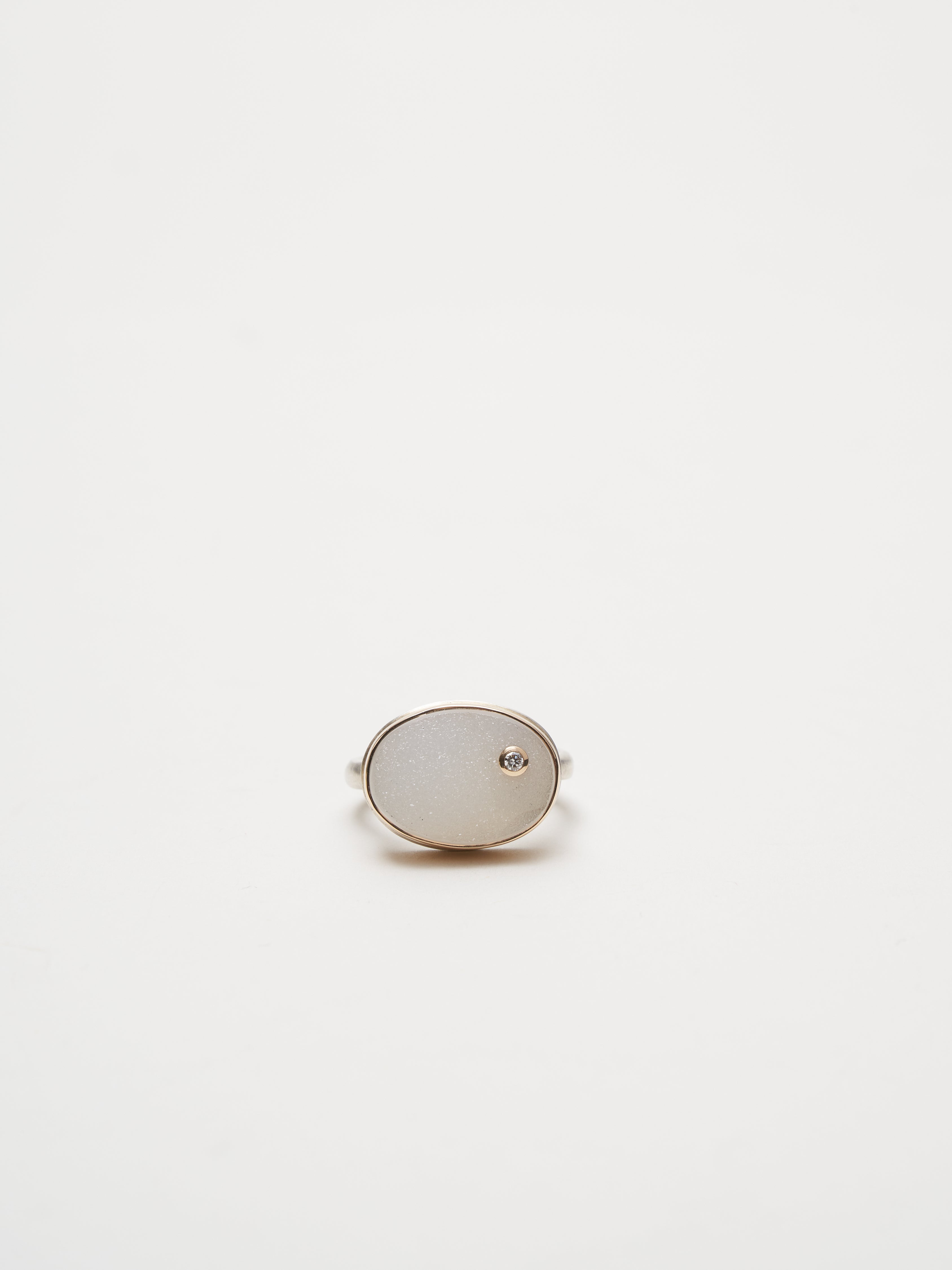 jamie joseph, brazilian white drusy ring