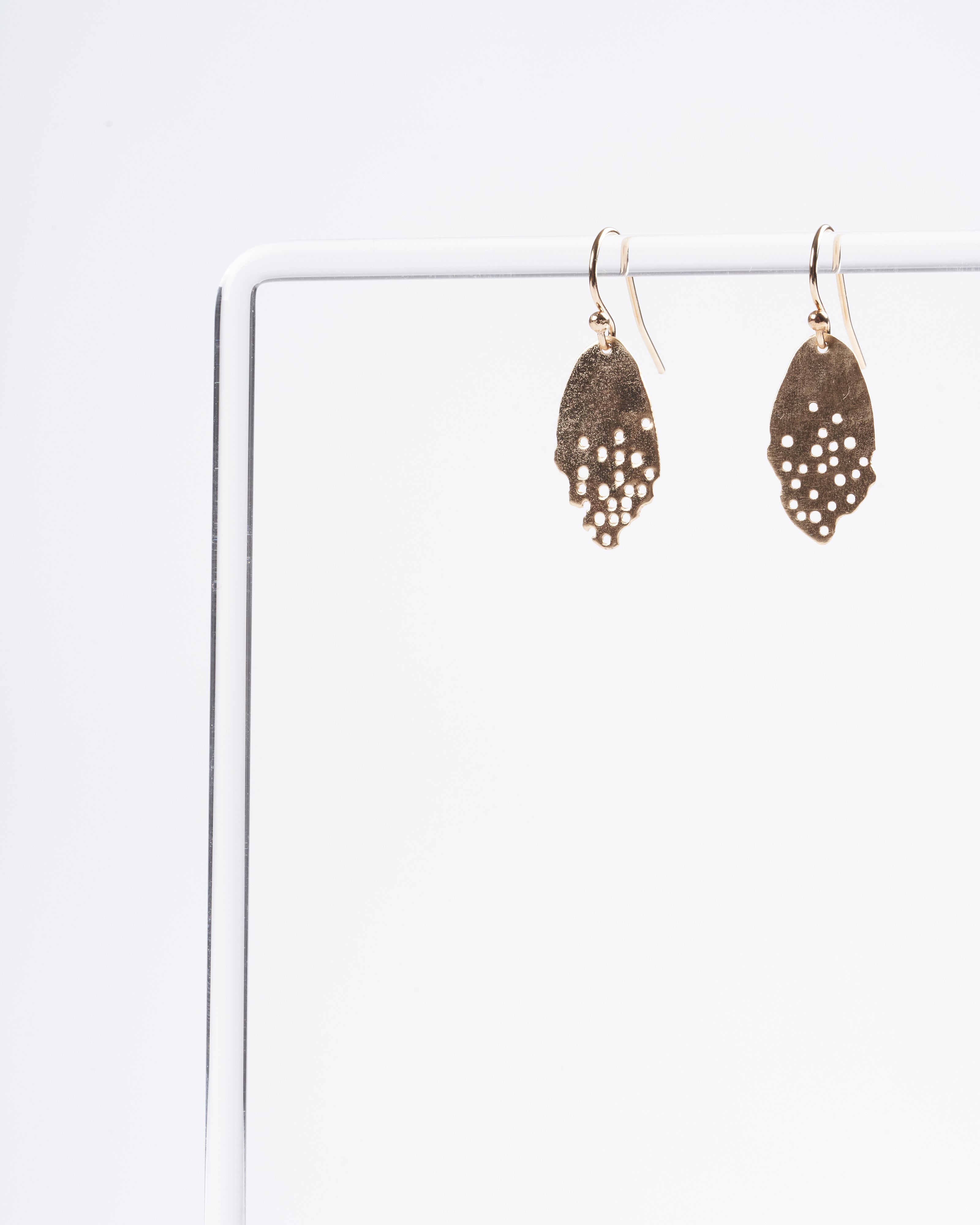 julie cohn designs, bronze petit leaf earrings